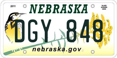 NE license plate DGY848