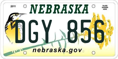 NE license plate DGY856