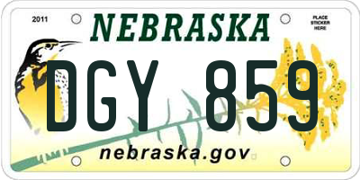 NE license plate DGY859