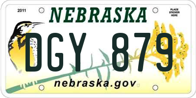 NE license plate DGY879