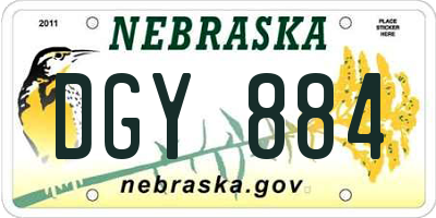 NE license plate DGY884
