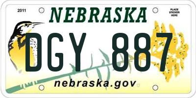 NE license plate DGY887