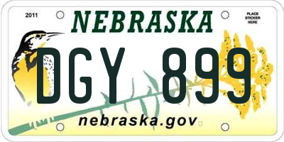 NE license plate DGY899