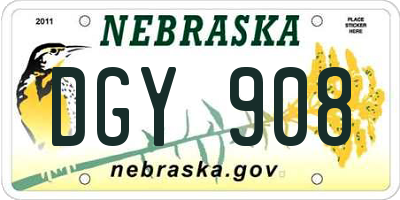 NE license plate DGY908