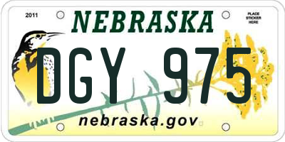 NE license plate DGY975