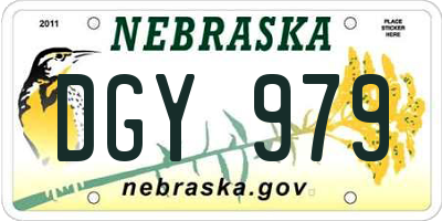 NE license plate DGY979