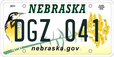 NE license plate DGZ041