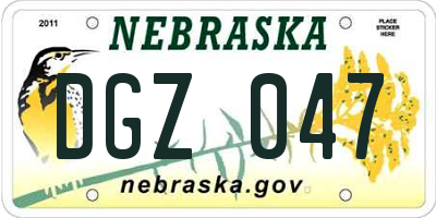 NE license plate DGZ047