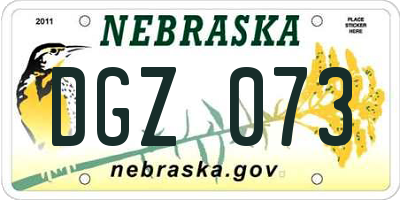 NE license plate DGZ073