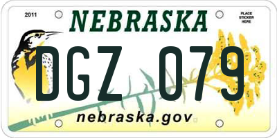 NE license plate DGZ079