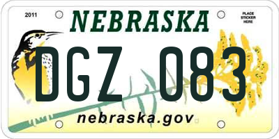 NE license plate DGZ083