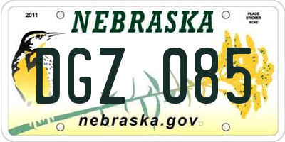 NE license plate DGZ085