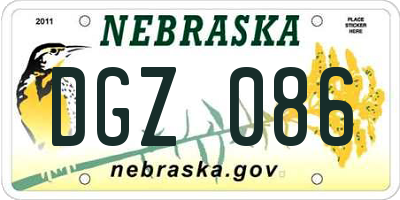 NE license plate DGZ086