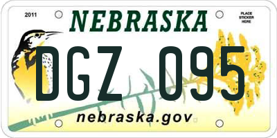 NE license plate DGZ095