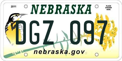NE license plate DGZ097