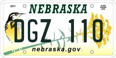 NE license plate DGZ110
