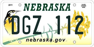 NE license plate DGZ112