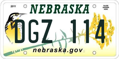 NE license plate DGZ114