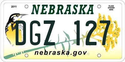 NE license plate DGZ127
