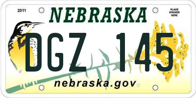 NE license plate DGZ145
