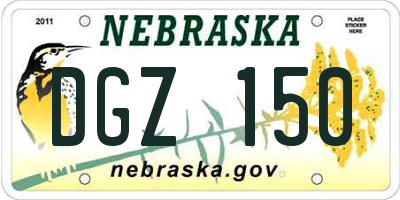 NE license plate DGZ150