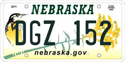 NE license plate DGZ152