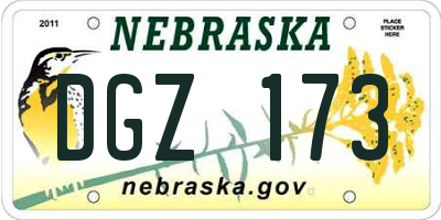 NE license plate DGZ173