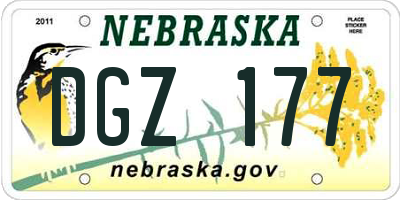NE license plate DGZ177