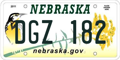 NE license plate DGZ182