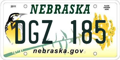 NE license plate DGZ185