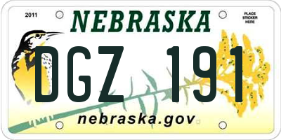 NE license plate DGZ191