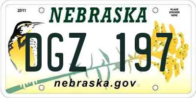 NE license plate DGZ197
