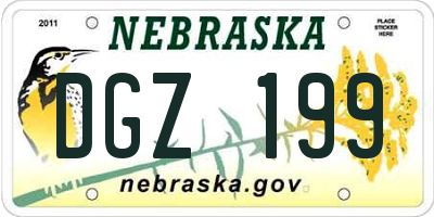 NE license plate DGZ199