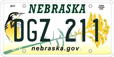 NE license plate DGZ211