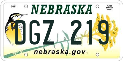 NE license plate DGZ219