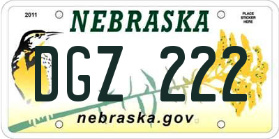 NE license plate DGZ222
