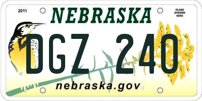 NE license plate DGZ240
