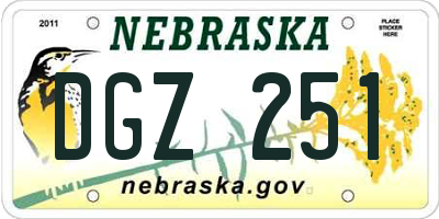 NE license plate DGZ251
