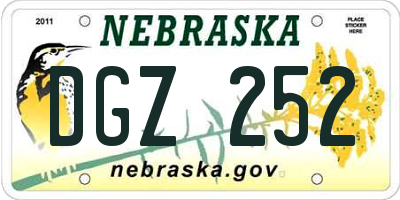 NE license plate DGZ252