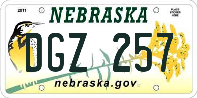 NE license plate DGZ257
