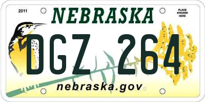 NE license plate DGZ264