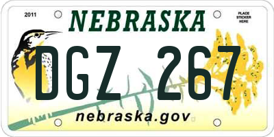 NE license plate DGZ267