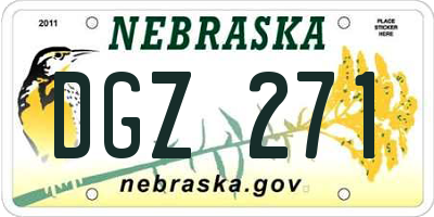NE license plate DGZ271