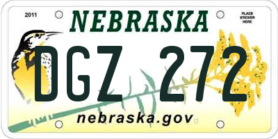 NE license plate DGZ272