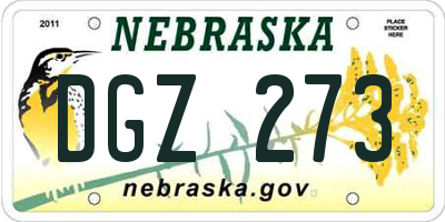 NE license plate DGZ273