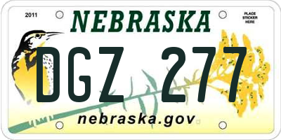 NE license plate DGZ277