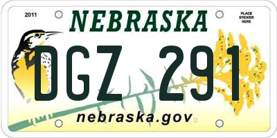 NE license plate DGZ291