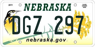 NE license plate DGZ297