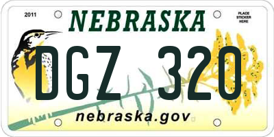 NE license plate DGZ320