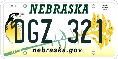 NE license plate DGZ321